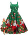 1950s Santa Claus Snowflake U-Neck Swing Dress - vintage dress, retro fashion, rockabilly