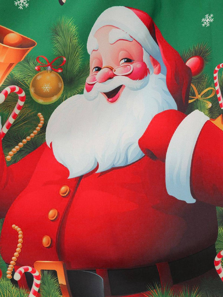 1950s Santa Claus Snowflake U-Neck Swing Dress - vintage dress, retro fashion, rockabilly