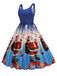 1950s Santa Claus Snowflake U-Neck Swing Dress - vintage dress, retro fashion, rockabilly