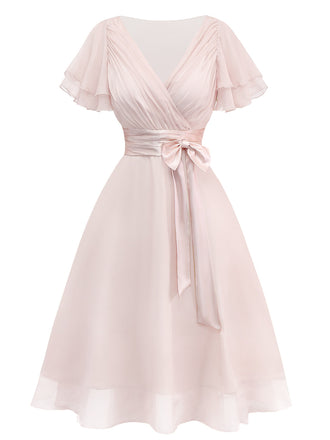 Champagne 1950s Satin Belt Tulle Cocktail Dress, vintage dress, retro fashion, rockabilly, pin-up fashion - perfect for women who love vintage and retro fashion