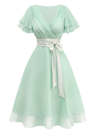 Champagne 1950s Satin Belt Tulle Cocktail Dress, vintage dress, retro fashion, rockabilly, pin-up fashion - perfect for women who love vintage and retro fashion