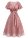 Champagne 1950s Satin Belt Tulle Cocktail Dress, vintage dress, retro fashion, rockabilly, pin-up fashion - perfect for women who love vintage and retro fashion