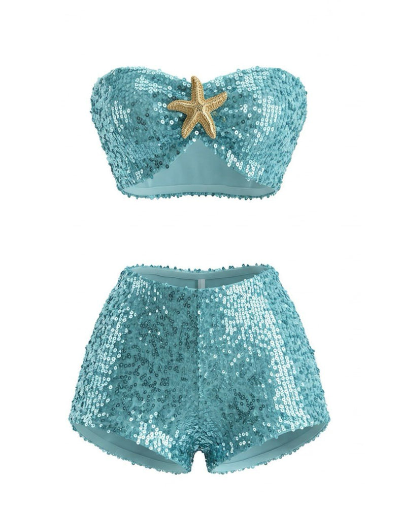 1950s-Sequin-Starfish-Bandeau-Bikini-Set, vintage, retro, swimwear