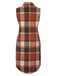 1950s Shirt Collar Flannelette Plaid Vest Coat, vintage coat, retro outerwear - perfect for women who love vintage and retro fashion