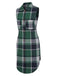 1950s Shirt Collar Flannelette Plaid Vest Coat, vintage coat, retro outerwear - perfect for women who love vintage and retro fashion