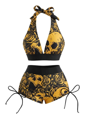 1950s Print Modest Tankini Set 10