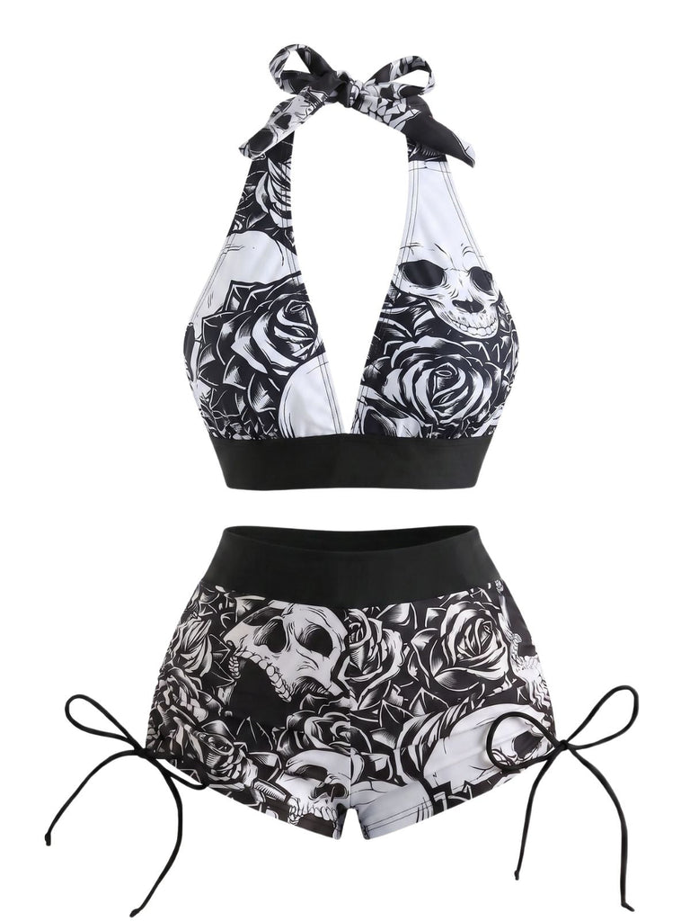 1950s Print Modest Tankini Set 4