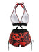 1950s Print Modest Tankini Set 9