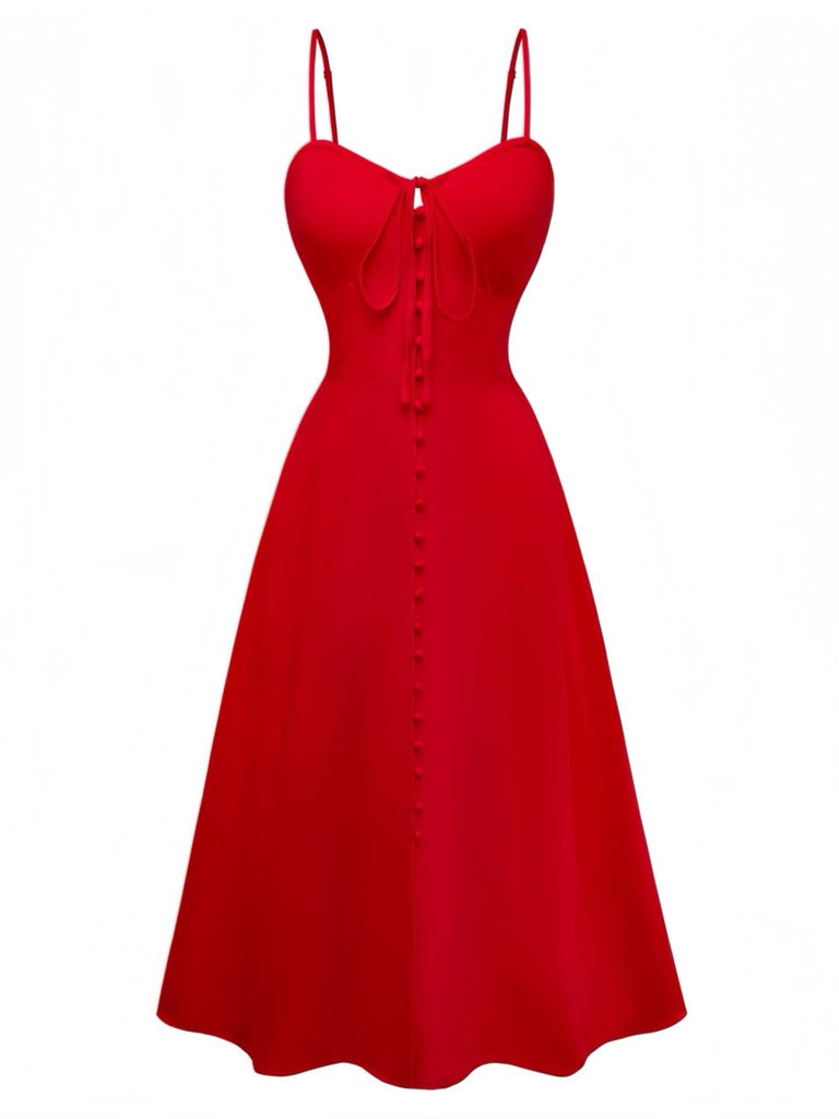 1950s Sleeveless Backless Smocked Waist Slip Dress - vintage dress, retro fashion, rockabilly