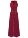 1950s Sleeveless Buttoned Solid Jumpsuit — 1950s vintage charm for her modern wardrobe