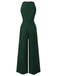 Green 1950s Sleeveless Buttoned Solid Jumpsuit