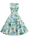 1950s Floral V Neck Vintage Dress 5