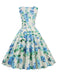 1950s Floral V Neck Vintage Dress 6