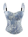 1950s Slip Denim Lace Corset Top - vintage fashion, retro style