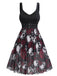 1950s Slip Halloween Skull Rose Dress - vintage dress, retro fashion, rockabilly