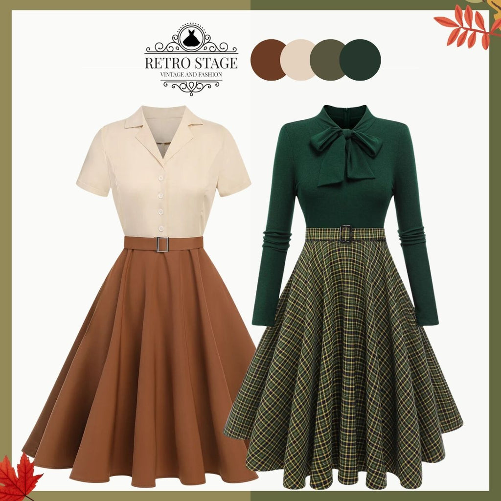 She slips into this 1950s Snow Style Button Dress and suddenly it's a 1950s daydream