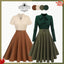 She slips into this 1950s Snow Style Button Dress and suddenly it's a 1950s daydream