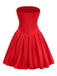 1950s Solid Basque Waist Strapless Bubble Dress - vintage dress, retro fashion, rockabilly