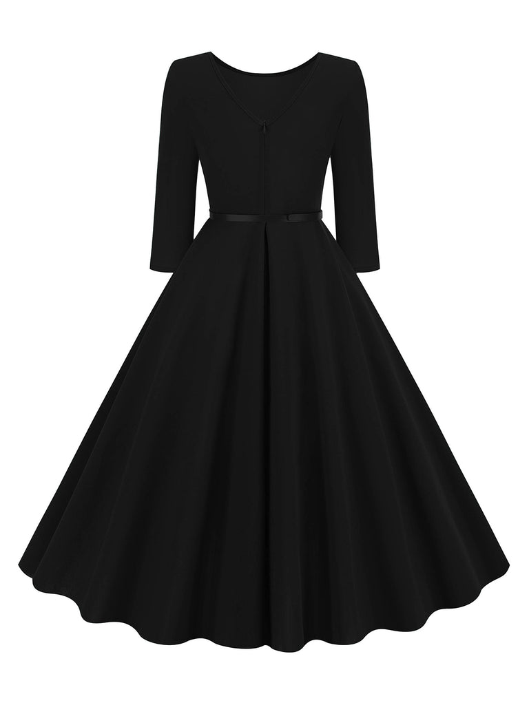 1950s Solid Belted Swing Dress — the kind of 1950s dress that makes strangers smile