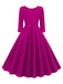 1950s Solid Belted Swing Dress: where 1950s romance meets her modern spirit