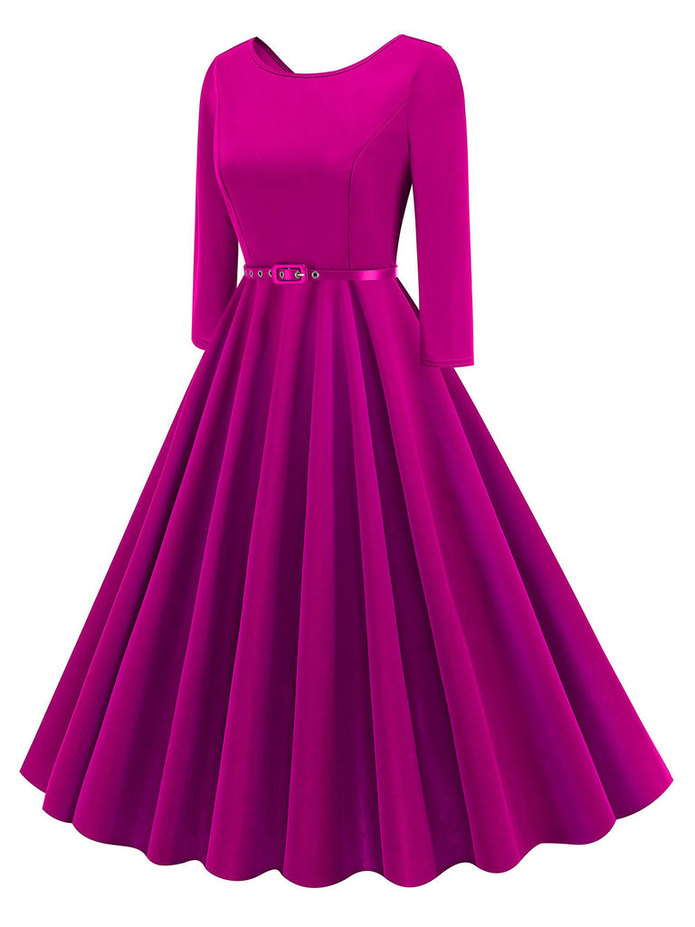 1950s Solid Belted Swing Dress — the kind of 1950s dress that makes strangers smile