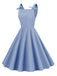 1950s Solid Bowknot Sleeveless Square Neck Dress: where 1950s romance meets her modern spirit