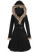 She throws on this 1950s Solid Buckle Fur Trimmed Coat and the city feels like 1950s Paris
