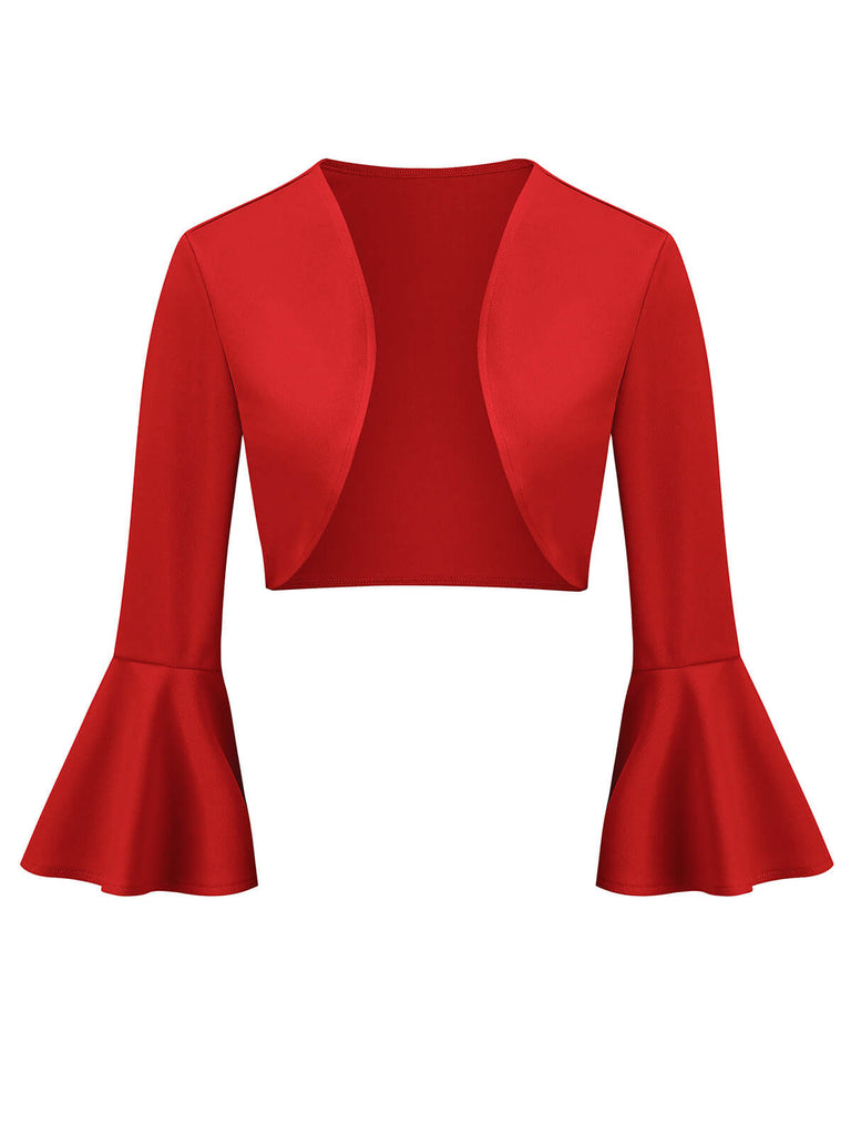 1950s Solid Christmas Trumpet Sleeved Jacket: timeless style reimagined