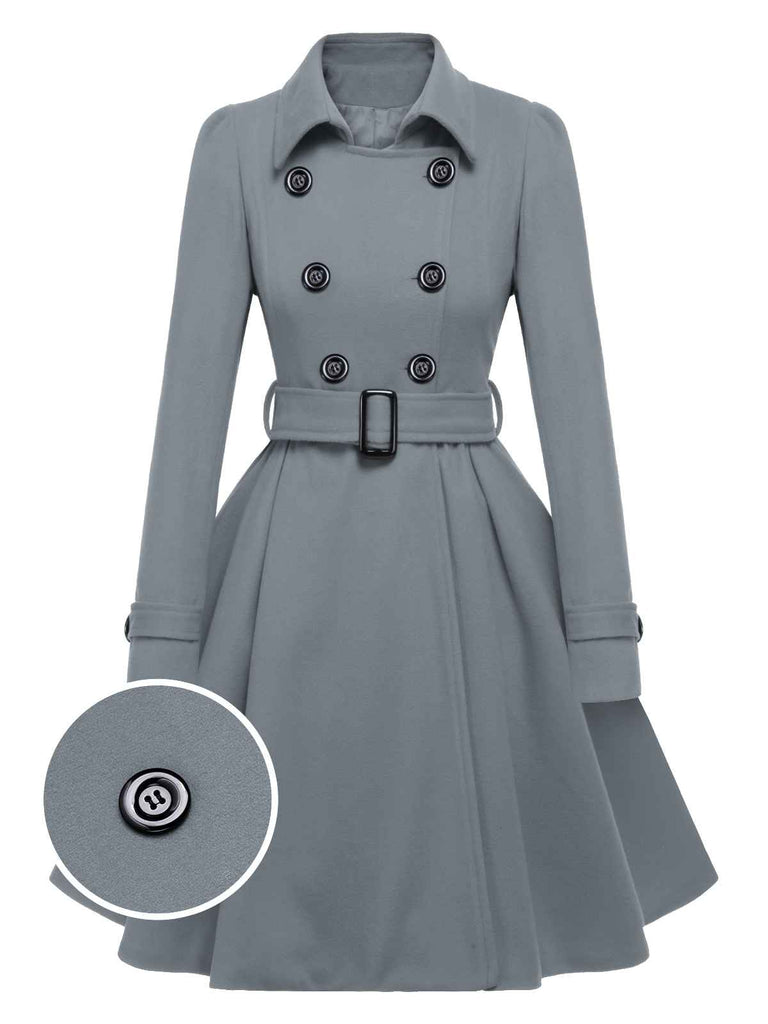 This 1950s Solid Color Lapel Slim Coat is her armor of 1950s elegance