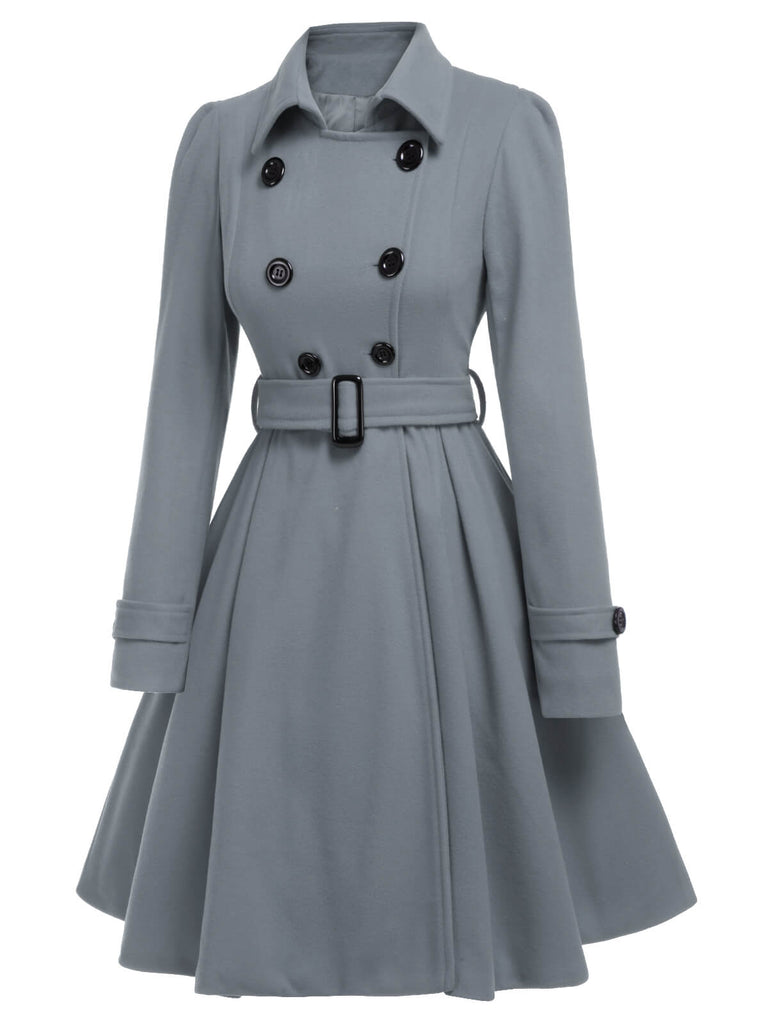 1950s Solid Color Lapel Slim Coat - vintage fashion, retro style