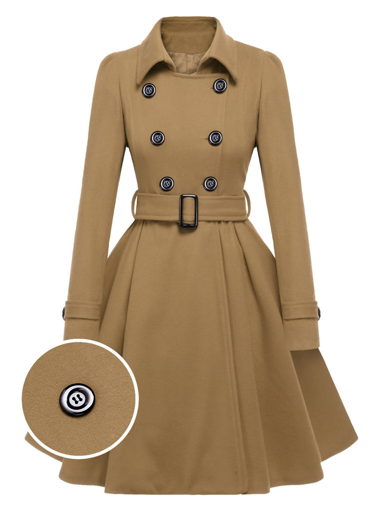 1950s Solid Color Lapel Slim Coat - vintage fashion, retro style