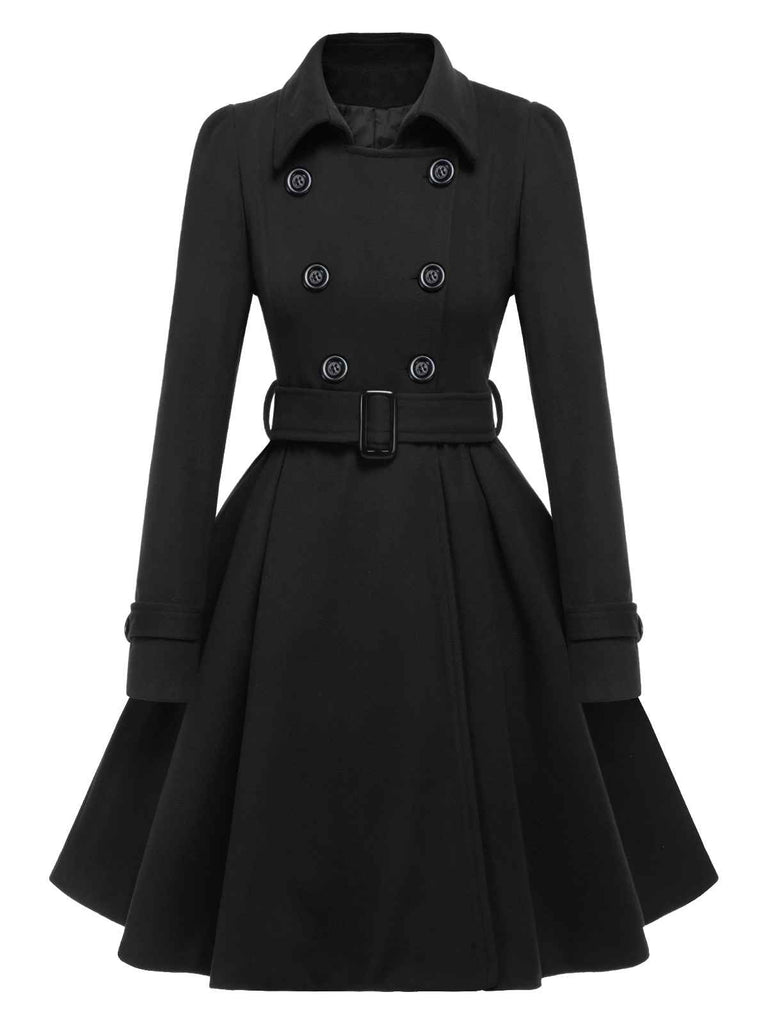 1950s Solid Color Lapel Slim Coat, vintage coat, retro outerwear - perfect for women who love vintage and retro fashion