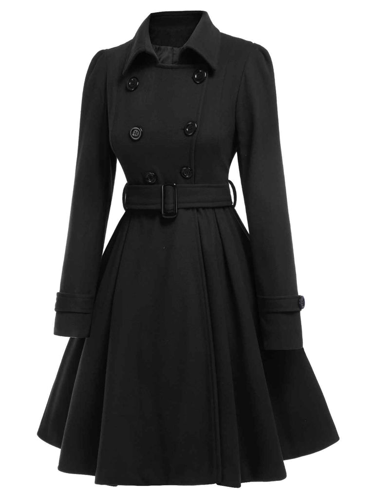 1950s Solid Color Lapel Slim Coat, vintage coat, retro outerwear - perfect for women who love vintage and retro fashion
