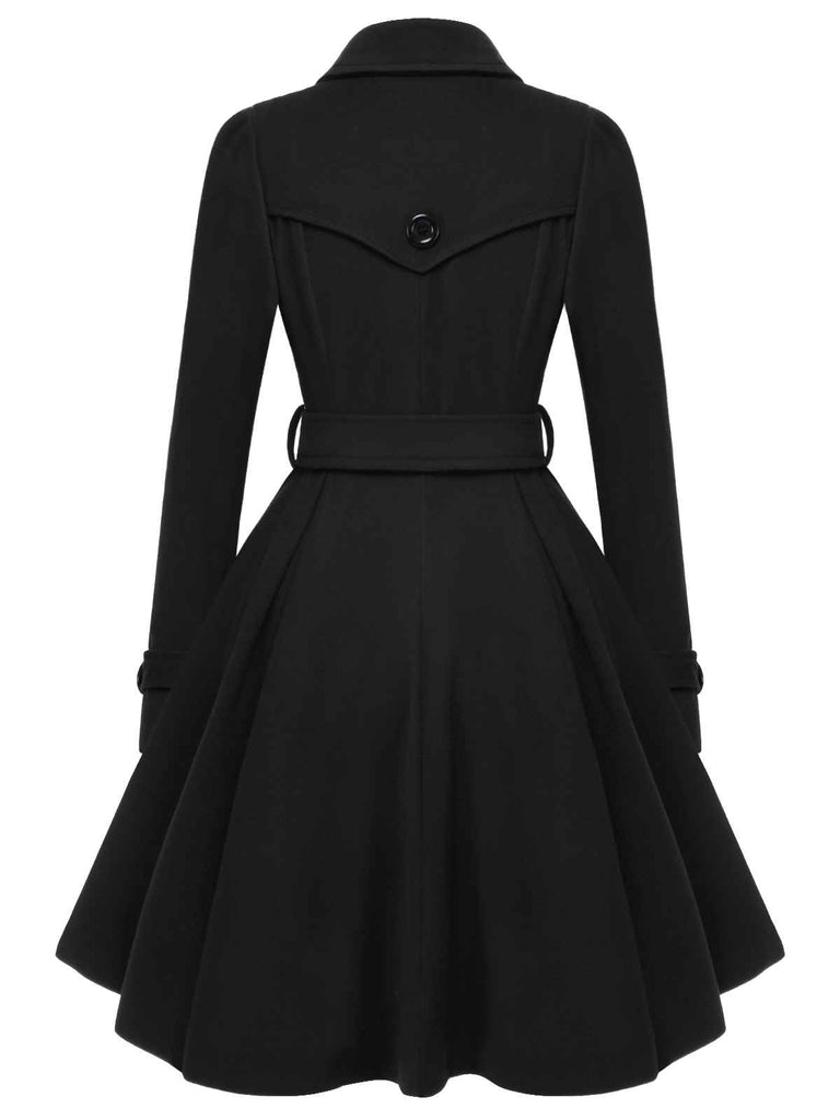 1950s Solid Color Lapel Slim Coat, vintage coat, retro outerwear - perfect for women who love vintage and retro fashion