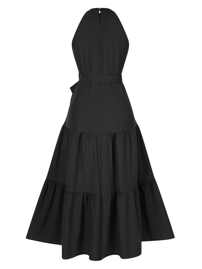 1950s Solid Crew Halter Tiered Dress, vintage dress, retro fashion, rockabilly, pin-up fashion - perfect for women who love vintage and retro fashion