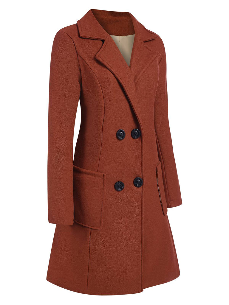 1950s Solid Double Breasted Lapel Skater Coat, vintage coat, retro outerwear - perfect for women who love vintage and retro fashion