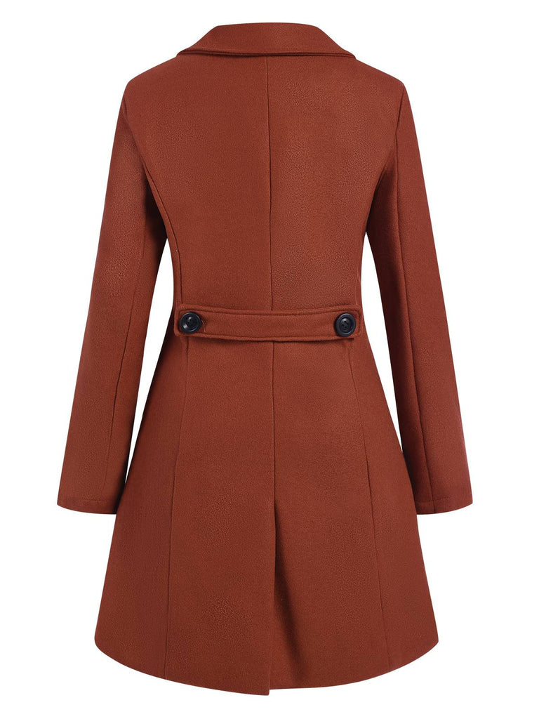1950s Solid Double Breasted Lapel Skater Coat, vintage coat, retro outerwear - perfect for women who love vintage and retro fashion