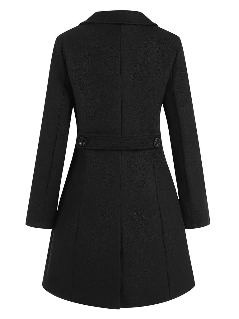 1950s Solid Double Breasted Lapel Skater Coat, vintage coat, retro outerwear - perfect for women who love vintage and retro fashion
