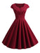 1950s Solid Heart Neck Short Sleeve Dress — a 1950s silhouette that turns sidewalks into runways