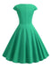1950s Solid Heart Neck Short Sleeve Dress — a 1950s silhouette that turns sidewalks into runways