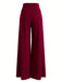 1950s Solid High Waist Double Breasted Wideleg Pants - vintage fashion, retro style