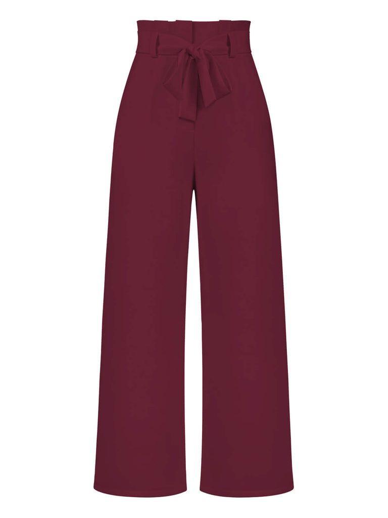 1950s Solid Hight Waist Wideleg Pants: timeless style reimagined