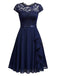 1950s Solid Lace Round Neck Patchwork Dress — vintage elegance for the modern woman