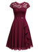 1950s Solid Lace Round Neck Patchwork Dress — vintage elegance for the modern woman
