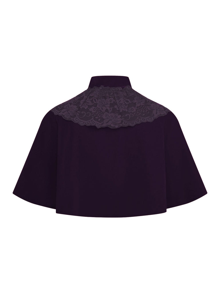 1950s Solid Lace Velvet Patchwork Cape, vintage fashion, retro style - perfect for women who love vintage and retro fashion