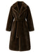 1950s Solid Lapel Artifical Fur Robe Coat - vintage fashion, retro style