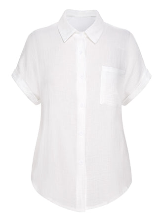 1950s Solid Lapel Button-Down Blouse, vintage top, retro blouse - perfect for women who love vintage and retro fashion