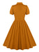 1950s Solid Lapel Buttons Swing Dress, vintage dress, retro fashion, rockabilly, pin-up fashion - perfect for women who love vintage and retro fashion