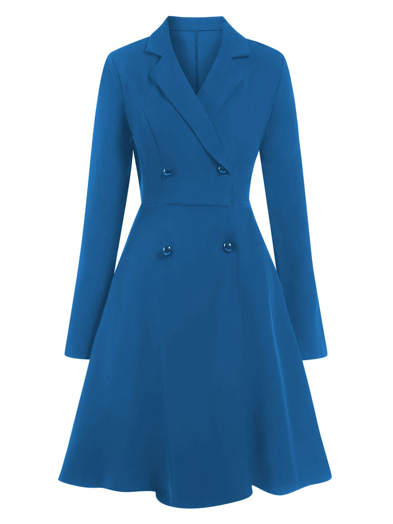 1950s Solid Lapel Double Breasted Trench Coat - vintage fashion, retro style