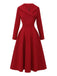 1950s Solid Lapel High Waist Swing Dress - vintage dress, retro fashion, rockabilly